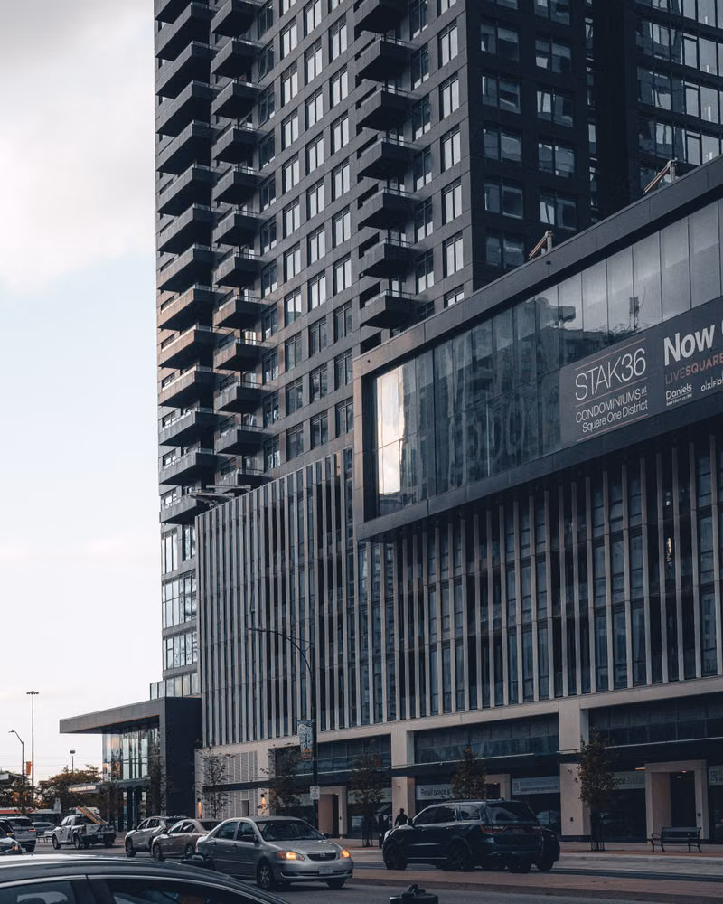 Explore Mississauga's skyline with striking modern architecture and bustling urban life.
